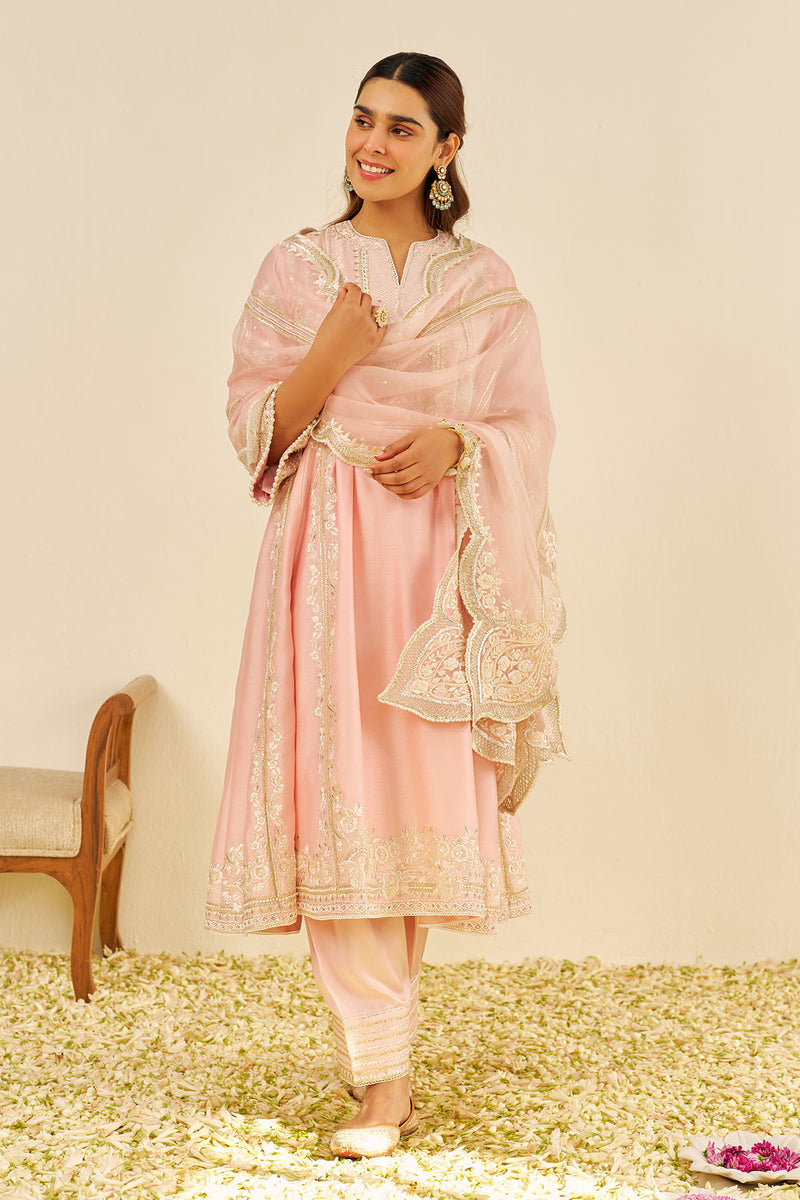 Maziya - Long Chauga With Salwar (Blush Pink)