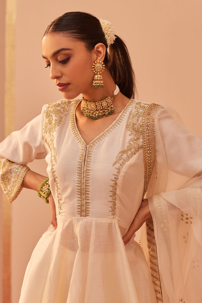 FATIMA- SHORT PEPLUM KURTA WITH GARARA AND DUPATTA