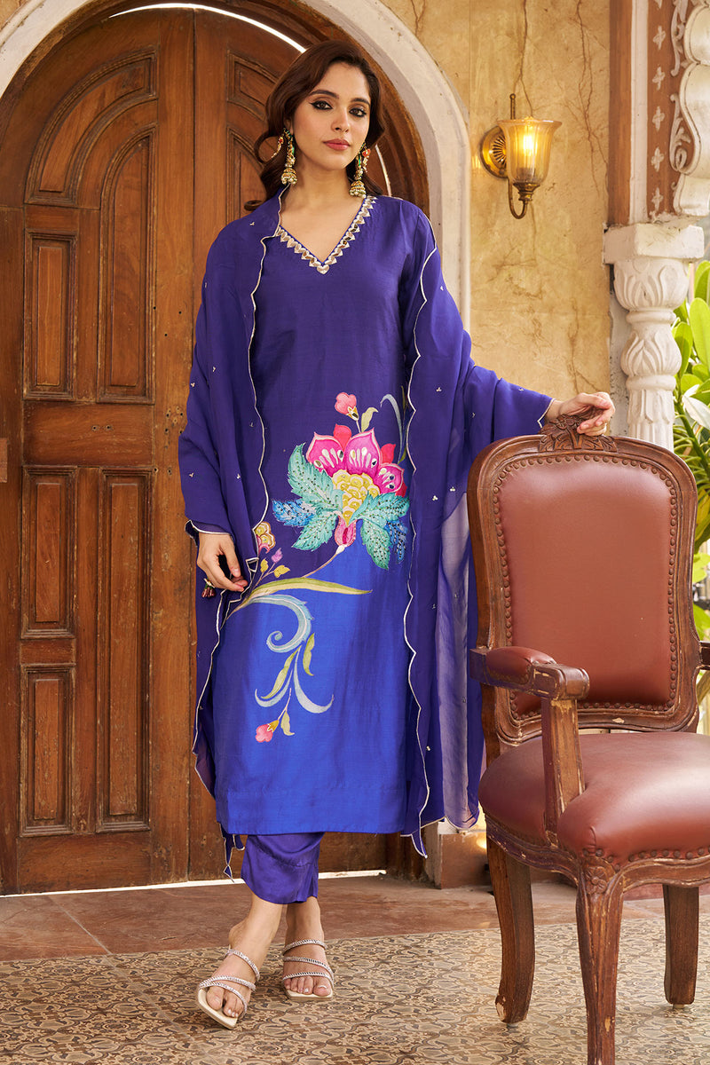 Nayaab Blue Kurta Set