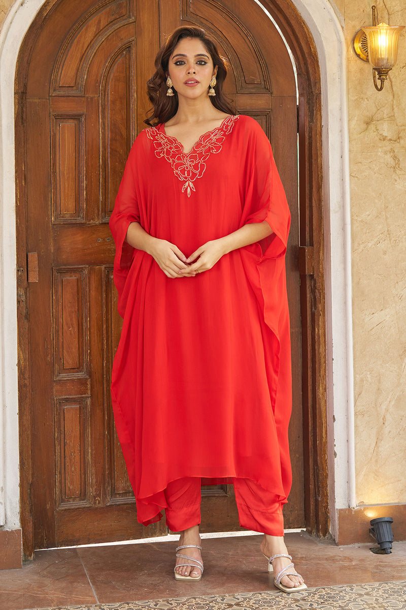 Ruya Burnt Orange Kaftaan