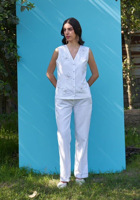 Daisy Co-ord Set (White)