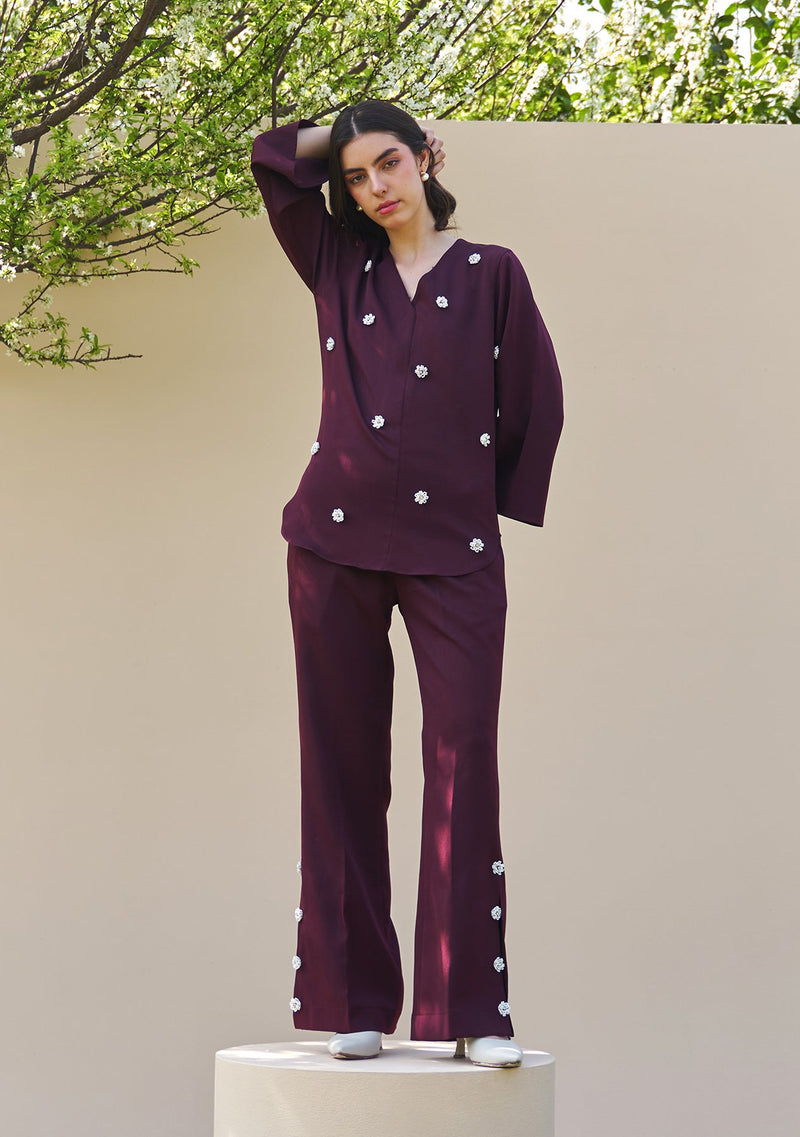 Greta Co-ord Set (Burgundy)
