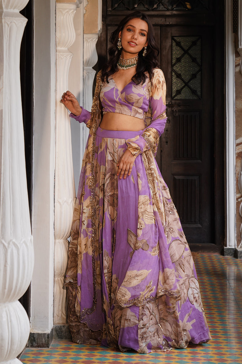 LAVENDER FLORAL LEHENGA SET