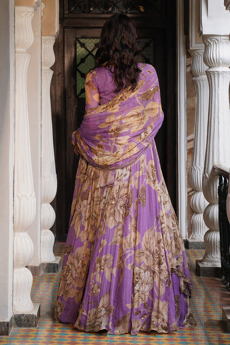 LAVENDER FLORAL LEHENGA SET