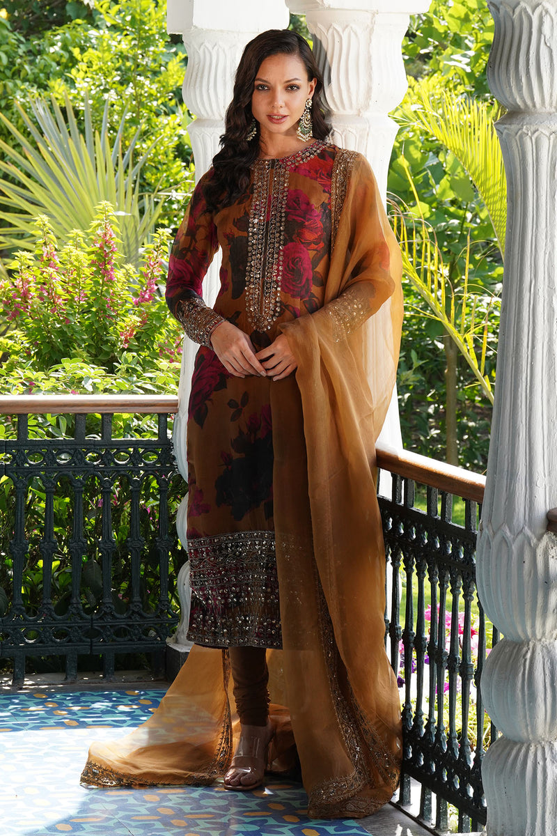 MUSTARD FLORAL KURTI SET