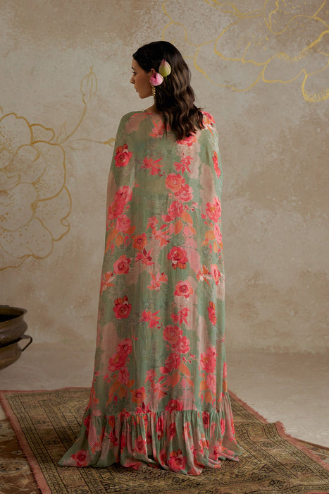 Jade Rose Lehenga with Cape Set