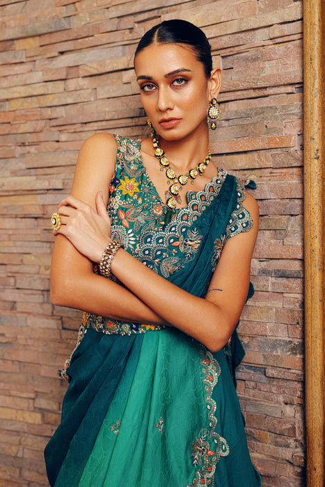 CROSS DRAPE WITH LEHENGA