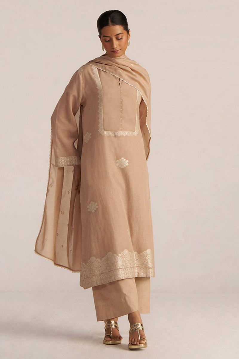 Toasted Almond Woven Kurta Set