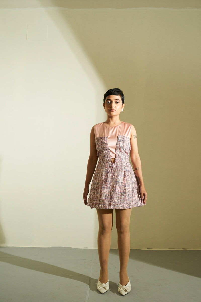 Aneed Satin Tweed Dress