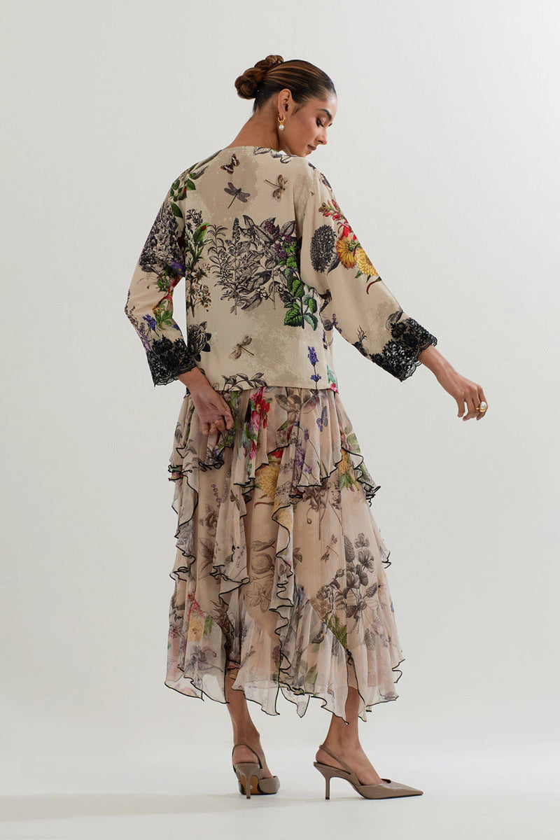 WRAP BLOUSE WITH SKIRT