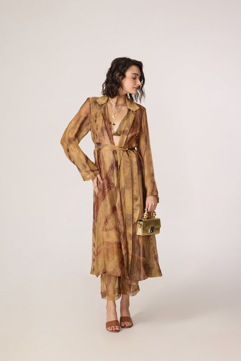 Belen Trench, Arleth Bralette & Vellora Trousers