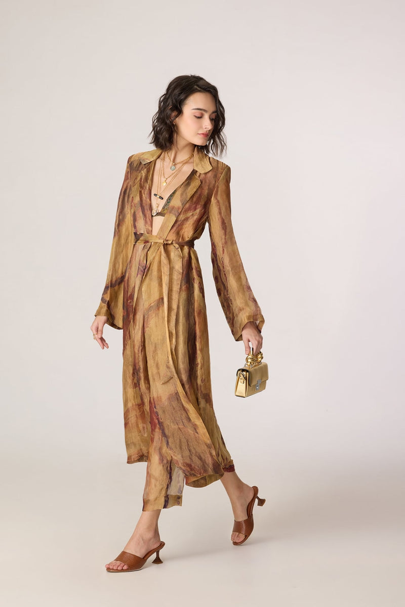 Belen Trench, Arleth Bralette & Vellora Trousers
