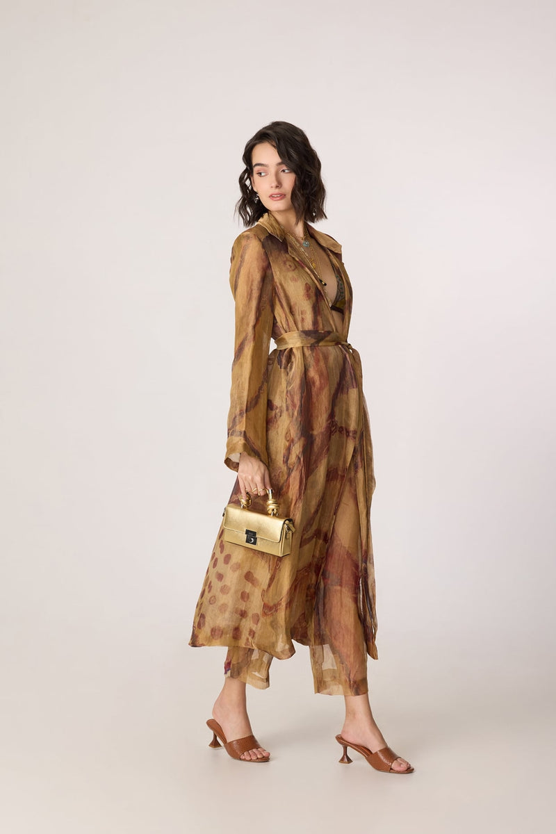Belen Trench, Arleth Bralette & Vellora Trousers