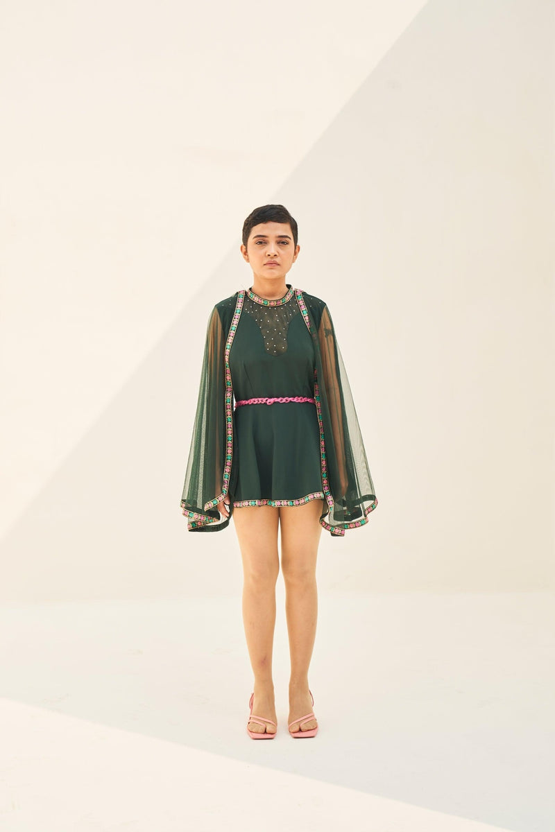 Berke Crepe Net Top