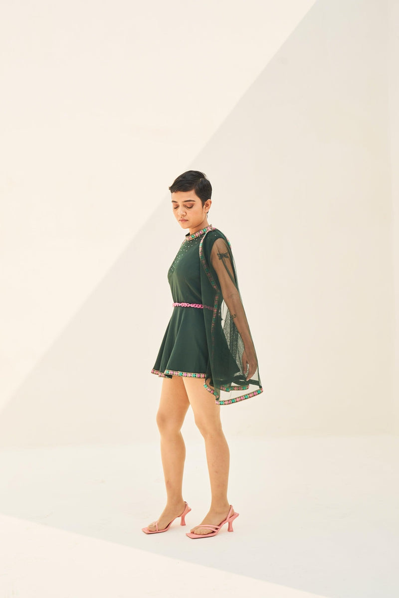 Berke Crepe Net Top