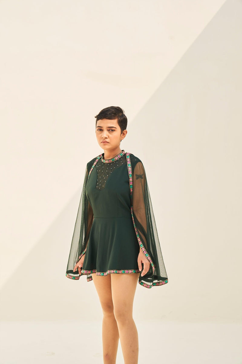 Berke Crepe Net Top