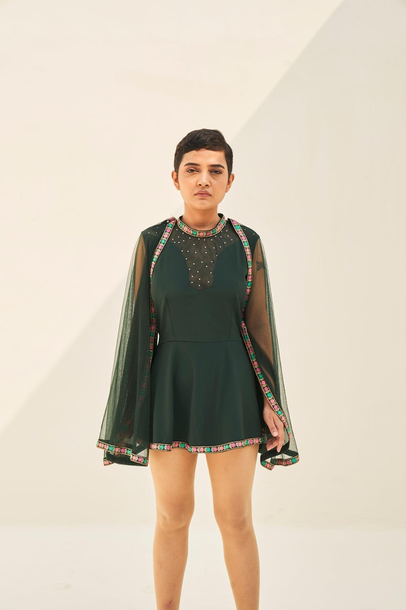 Berke Crepe Net Top