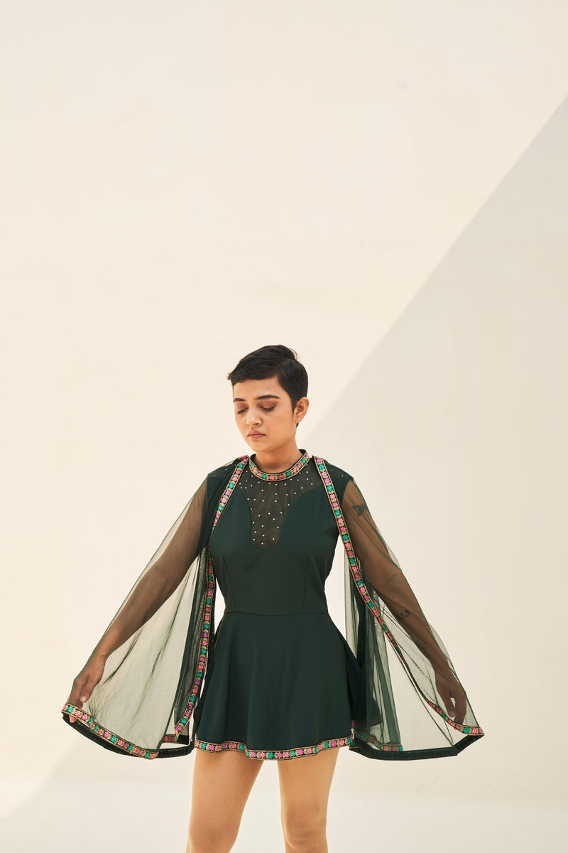 Berke Crepe Net Top