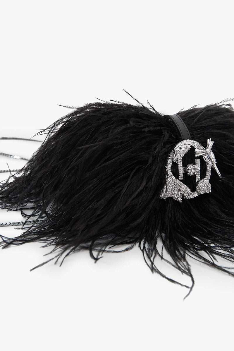 The Scarlet Minivet Handbag in Caviar Black