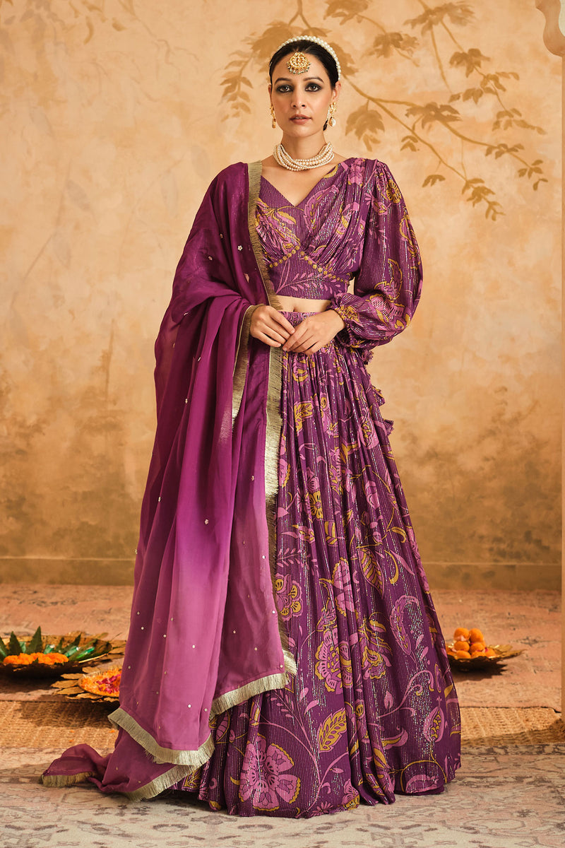 Doree: Megneta Chintz Printed Lehenga Set of 3