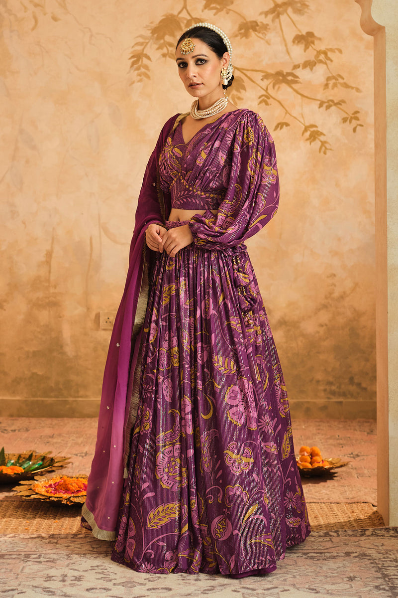 Doree: Megneta Chintz Printed Lehenga Set of 3