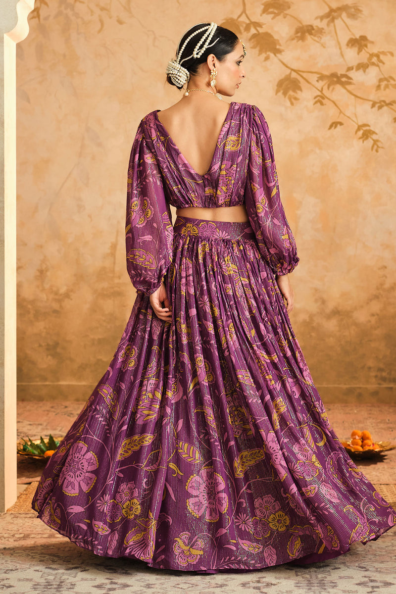 Doree: Megneta Chintz Printed Lehenga Set of 3