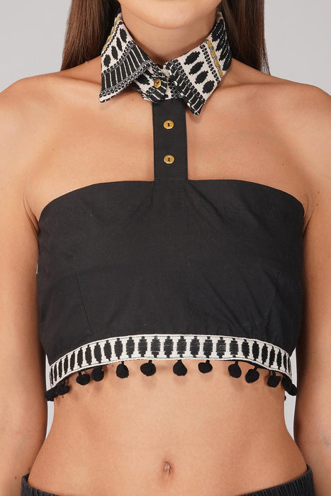 Collared Crop Top