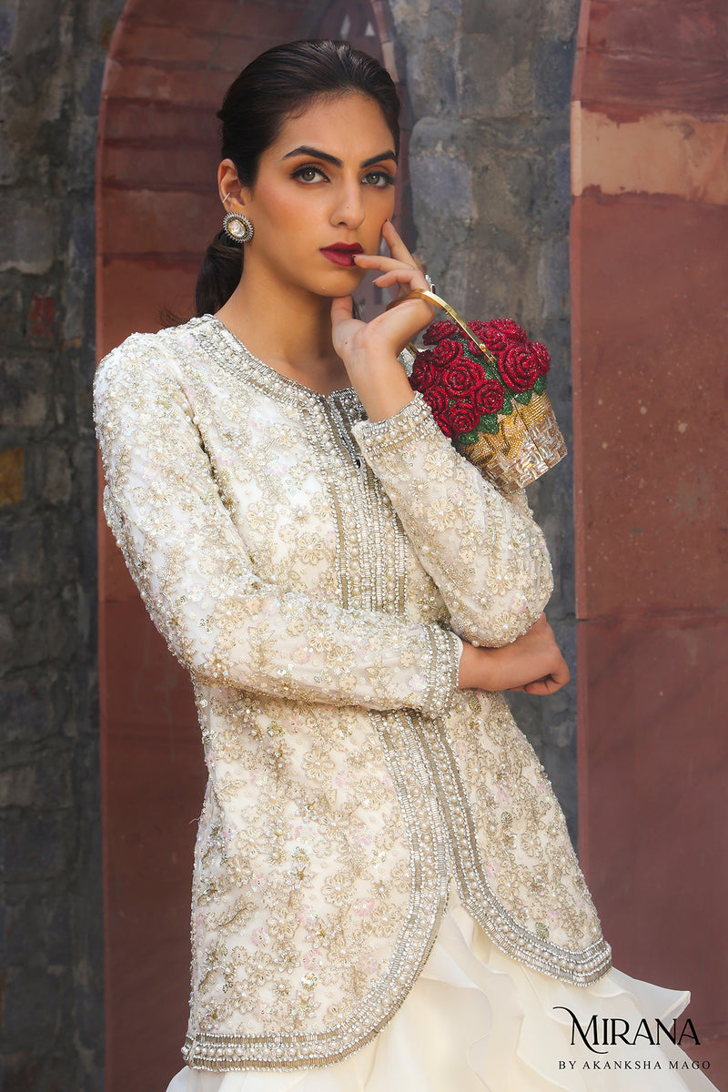 Crescent -  Jacket With  Ruffle Skirt Set.