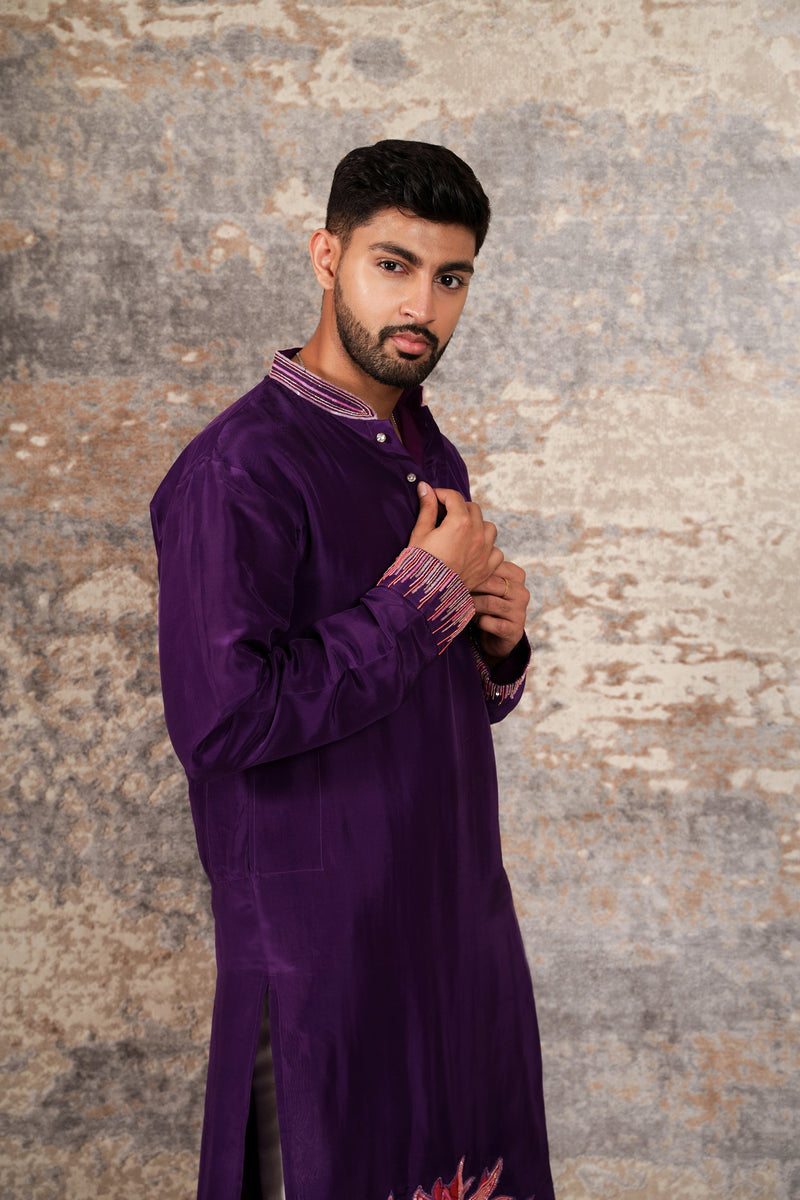 Azelie-nakshatra Mens kurta  with hand embroidered