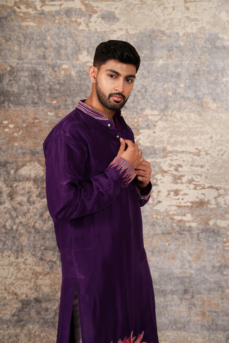 Azelie-nakshatra Mens kurta  with hand embroidered