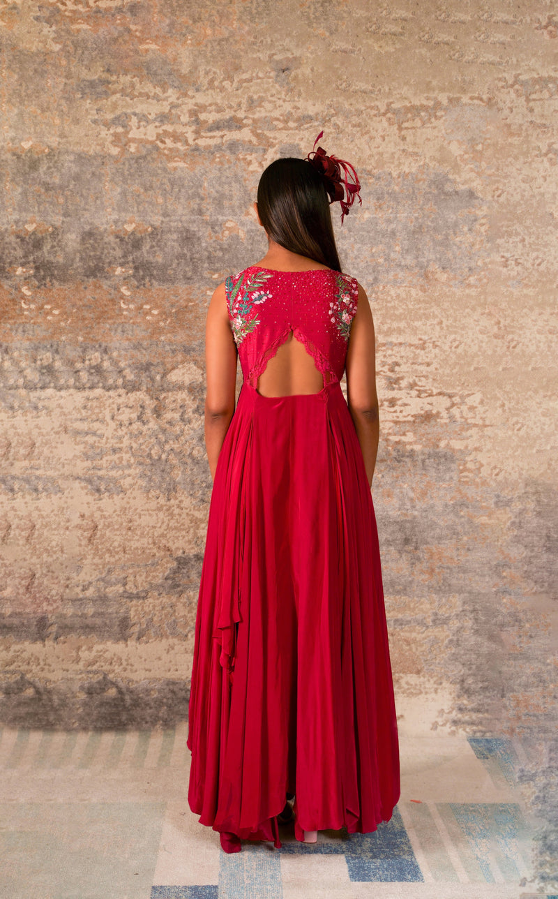 Cascade - Fuchsia Pink Embroidered Dress