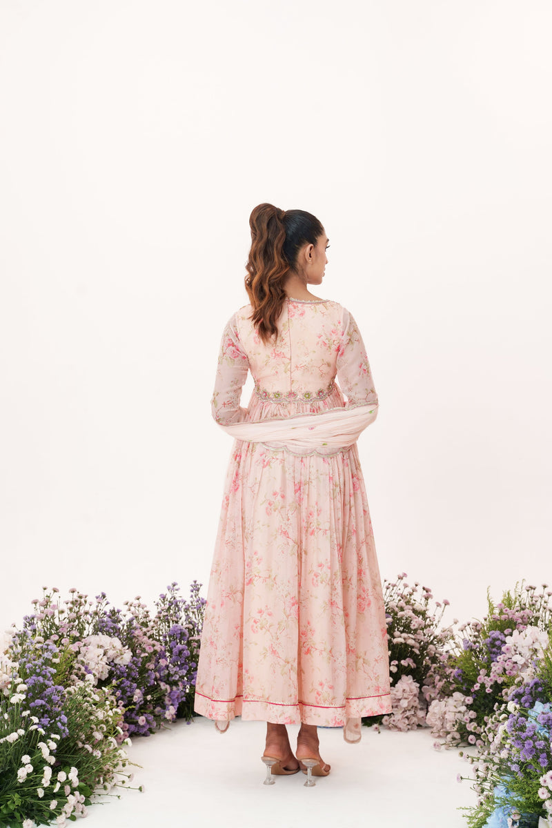 Floret - Powder Pink Embroidered Anarkali Set