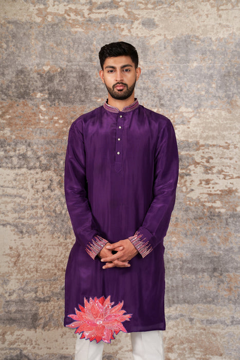 Azelie-nakshatra Mens kurta  with hand embroidered