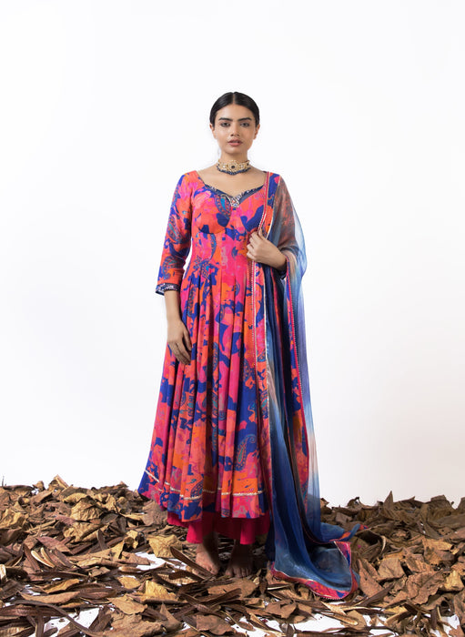 Paisley Wildberry Print Anarkali Set