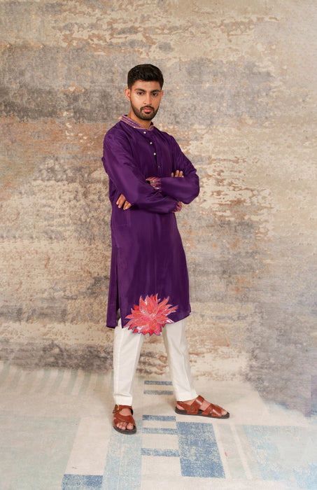 Azelie-nakshatra Mens kurta  with hand embroidered
