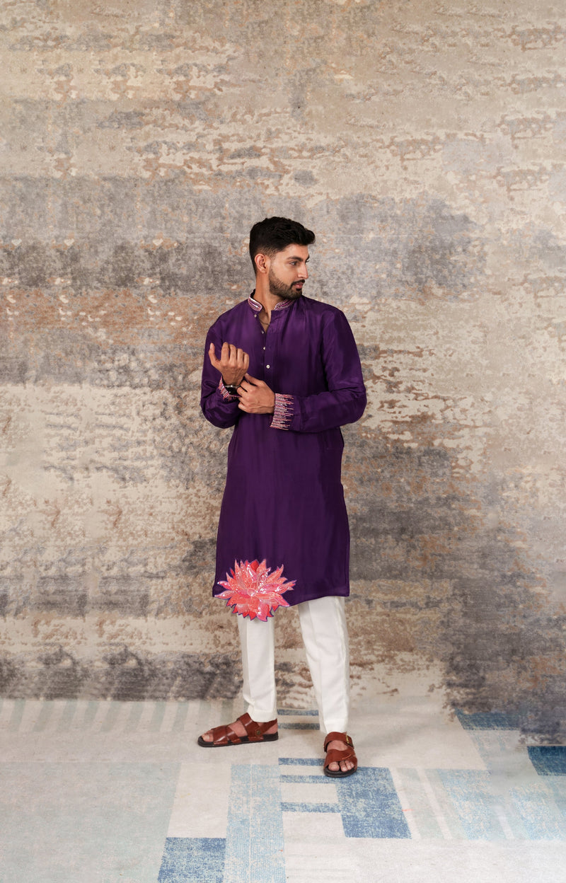 Azelie-nakshatra Mens kurta  with hand embroidered