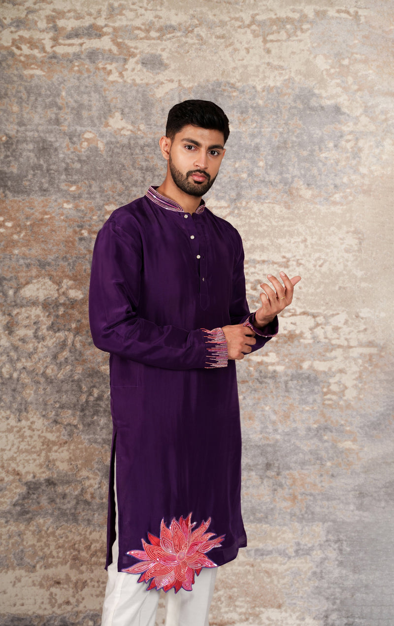 Azelie-nakshatra Mens kurta  with hand embroidered