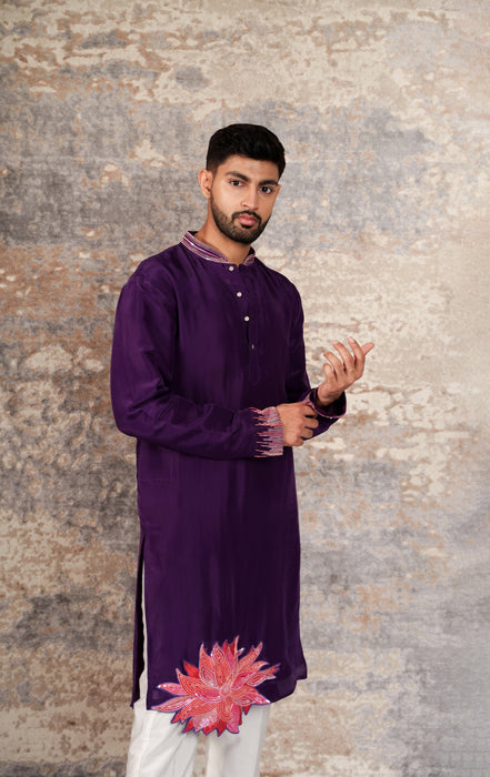 Azelie-nakshatra Mens kurta  with hand embroidered