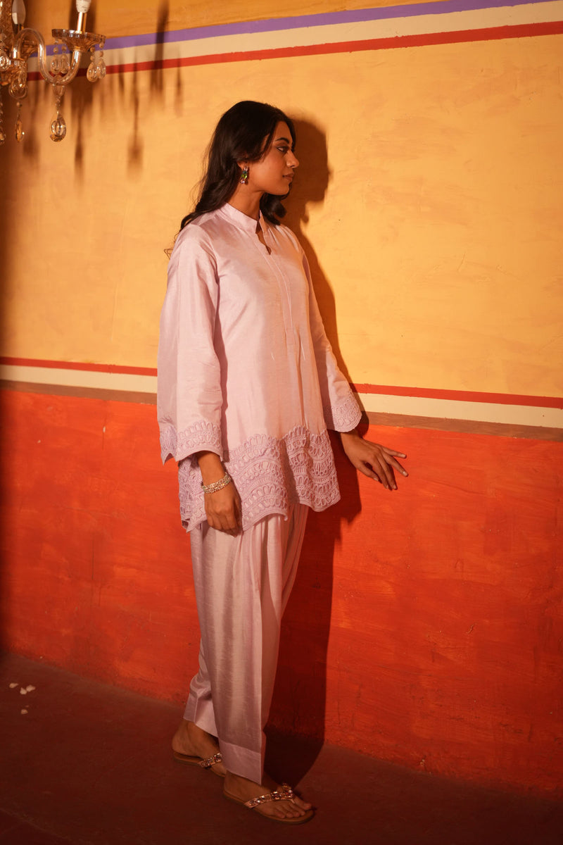 Lilac Dola Silk Farsi Salwar Set