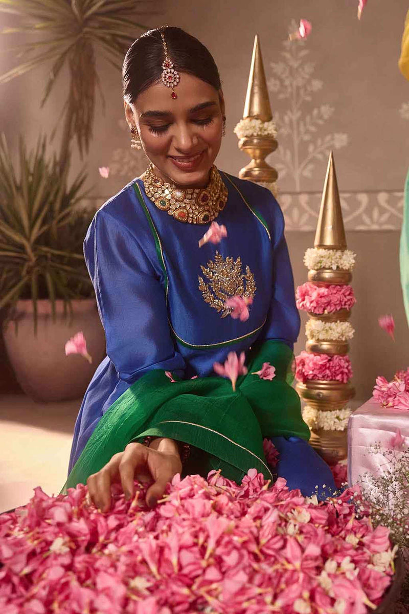 Blue Anarkali 3-Piece Set