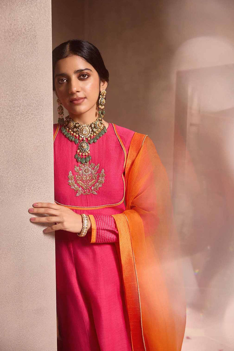 Pink Anarkali 3-Piece Set