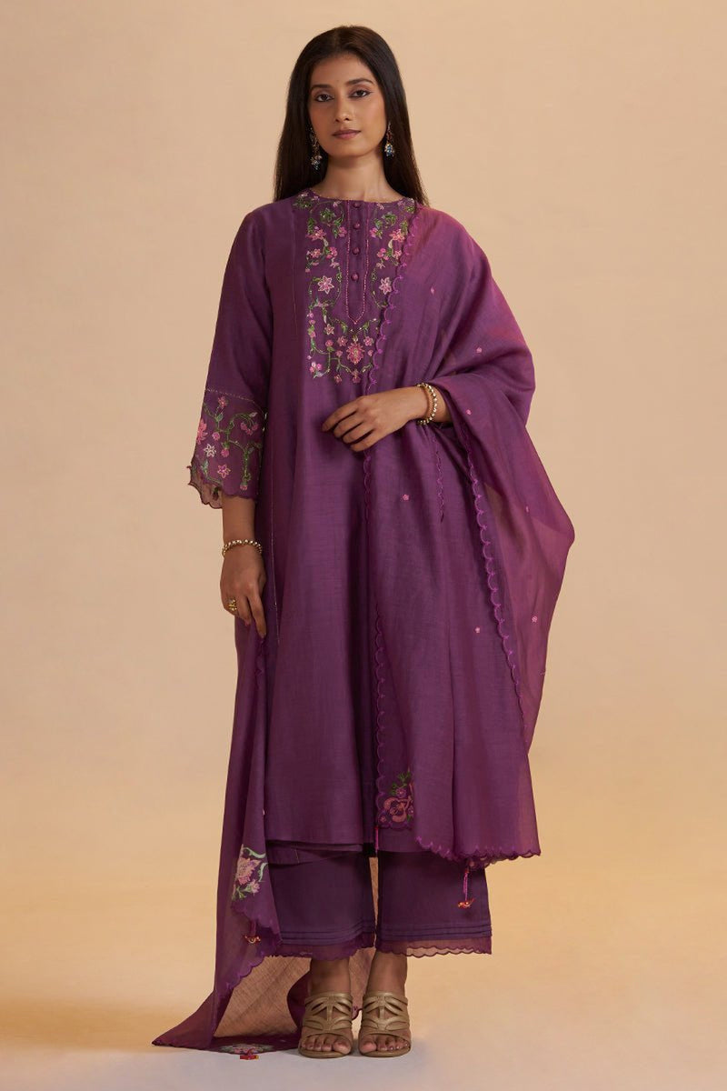 Eggplant Purple Festive Kurta Set