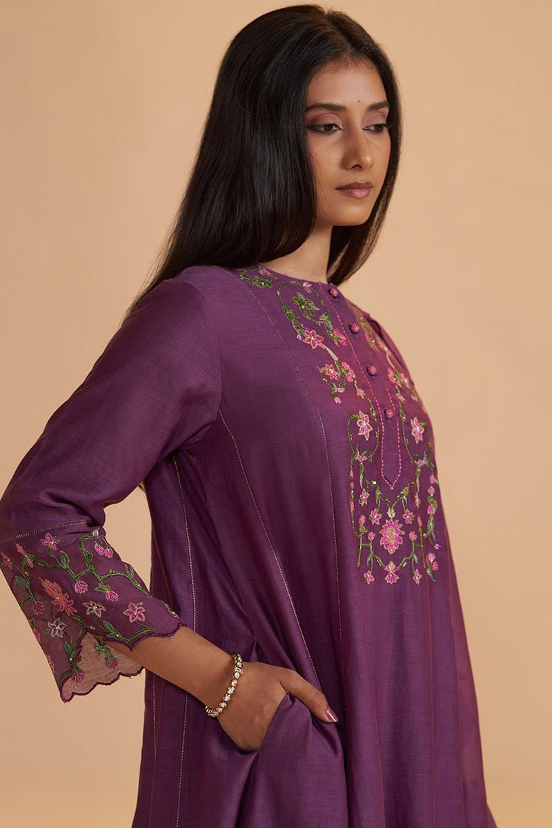 Eggplant Purple Festive Kurta Set