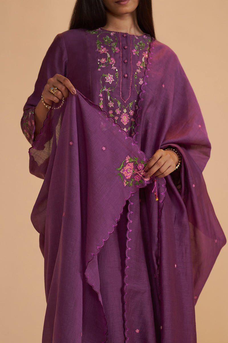 Eggplant Purple Festive Kurta Set