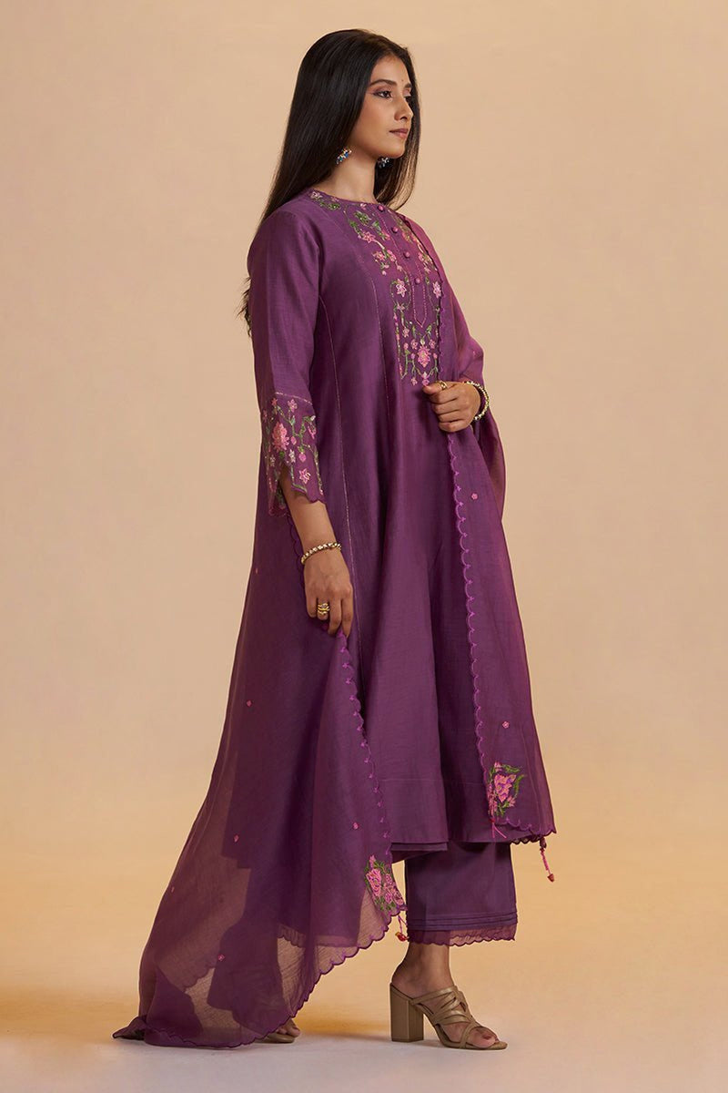 Eggplant Purple Festive Kurta Set