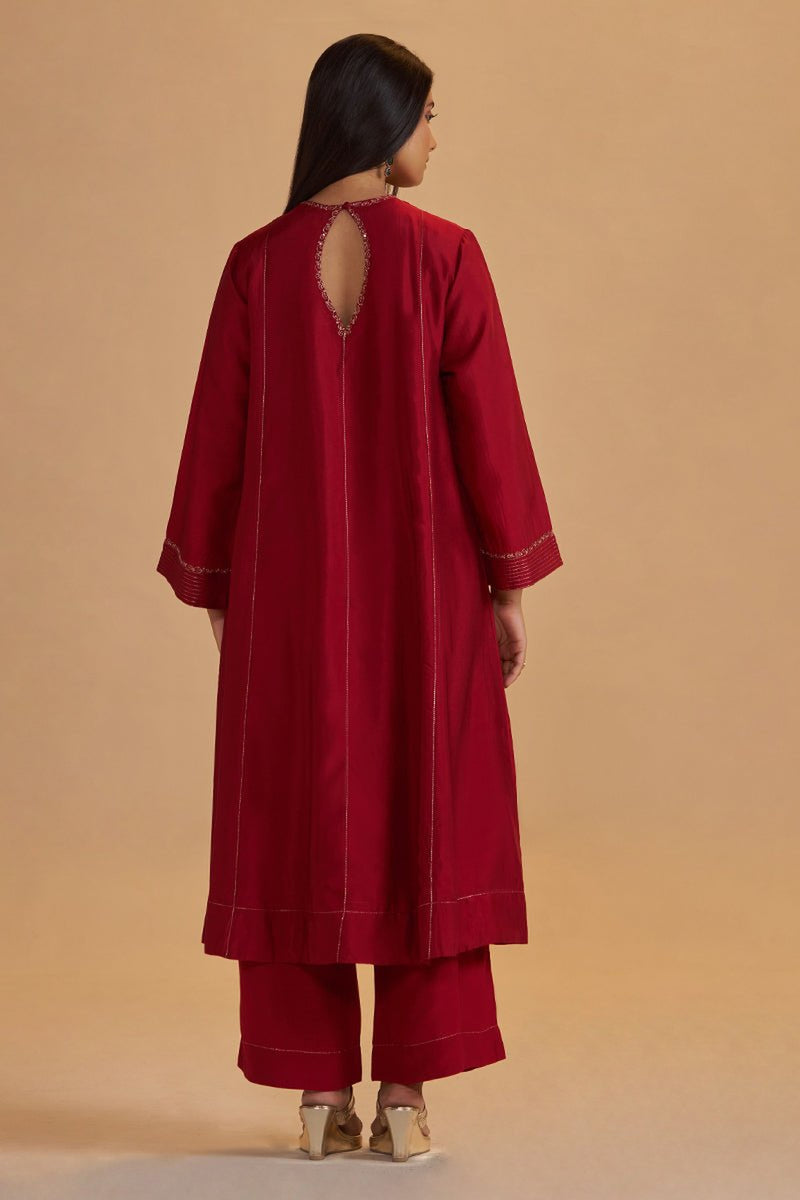 Maroon Silk Festival Co-ord Set