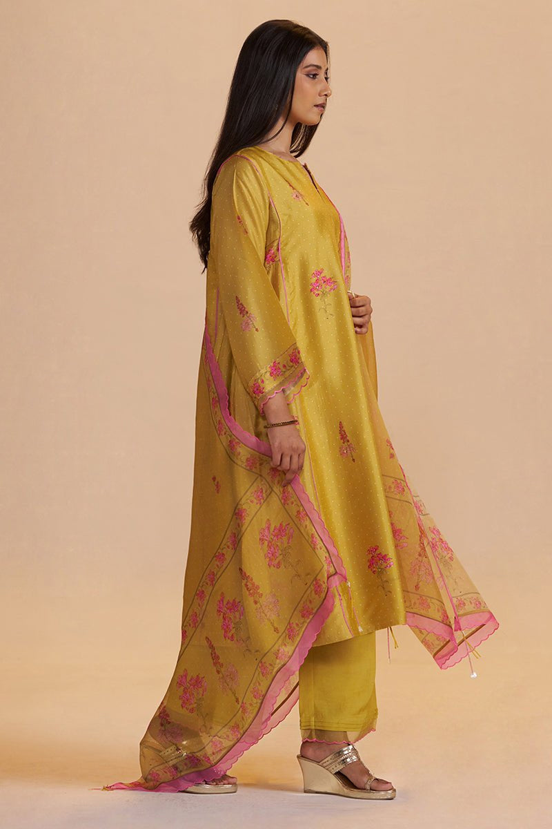 Haldi Yellow Silk Festive Kurta Set