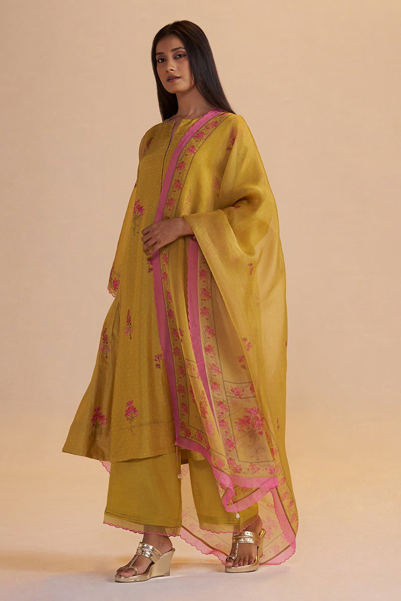 Haldi Yellow Silk Festive Kurta Set