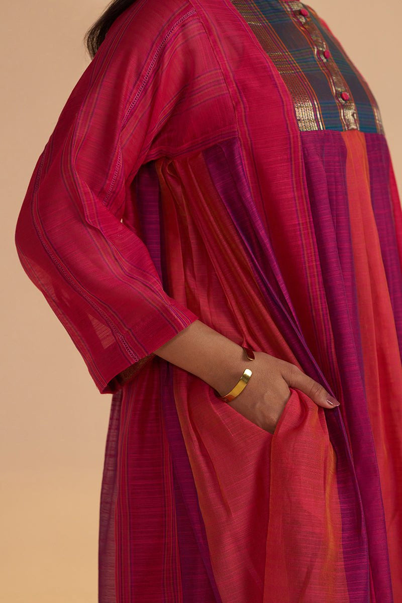 Wine and Rani Pink Woven Co-ord Set