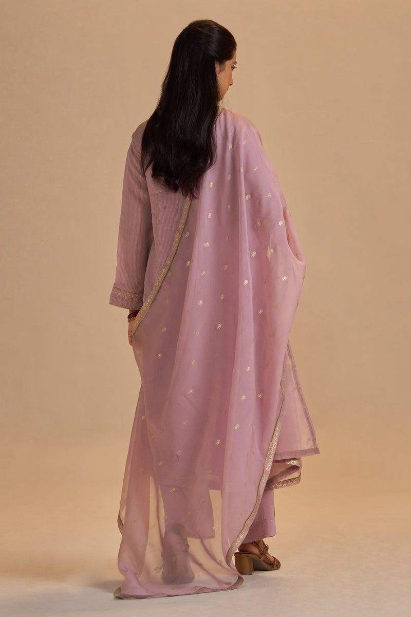 Orchid Smoke Woven Zari Festive Kurta Set